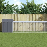Chicken Cage with Run Anthracite 117x1017x123 cm Galvanised Steel