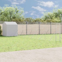 Outdoor Dog Kennel with Roof Silver 12x12x2.5 m Galvanised Steel