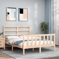Bed Frame without Mattress 135x190 cm Solid Wood Pine