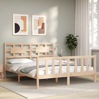Bed Frame without Mattress 150x200 cm Solid Wood Pine
