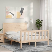 Bed Frame without Mattress 135x190 cm Solid Wood Pine