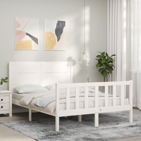 Bed Frame without Mattress White 135x190 cm Solid Wood Pine