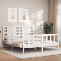 Bed Frame without Mattress White 150x200 cm Solid Wood Pine