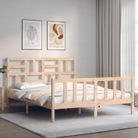 Bed Frame without Mattress 150x200 cm Solid Wood Pine