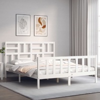 Bed Frame without Mattress White 150x200 cm Solid Wood Pine