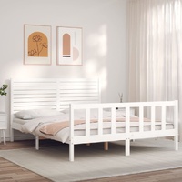 Bed Frame without Mattress White 150x200 cm Solid Wood Pine