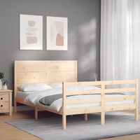Bed Frame without Mattress 135x190 cm Solid Wood