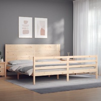 Bed Frame without Mattress 183x203 cm King Solid Wood