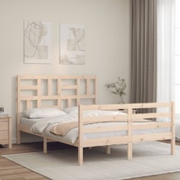Bed Frame without Mattress 135x190 cm Solid Wood