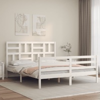 Bed Frame without Mattress White 150x200 cm Solid Wood