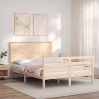 Bed Frame without Mattress 135x190 cm Solid Wood