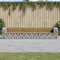 Garden Bench Gabion Design 347x71x65.5 cm Impregnated Wood Pine