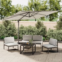 Cantilever Garden Parasol with Aluminium Pole Sand White 300x300 cm