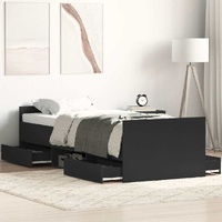 Bed Frame without Mattress Black 90x190 cm