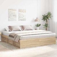 Bed Frame without Mattress Sonoma Oak 183x203 cm King