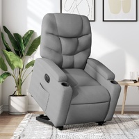 Electric Stand up Recliner Chair Light Grey Fabric