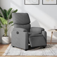 Electric Recliner Chair Dark Grey Fabric