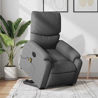 Electric Stand up Massage Recliner Chair Dark Grey Fabric