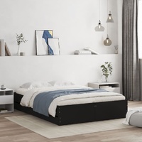 Bed Frame with Drawers without Mattress Black 135x190 cm