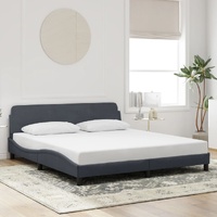 Bed Frame without Mattress Dark Grey 183x203 cm King Velvet