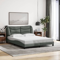 Bed Frame without Mattress "Hvar" Dark Grey 152x203 cm Queen Fabric