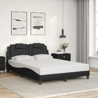 Bed Frame "Viana" without Mattress Black 137x190 cm Double Faux Leather
