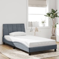 Bed Frame without Mattress Dark Grey 107x203 cm King Single Velvet