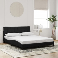 Bed Frame without Mattress Black 152x203 cm Queen Velvet
