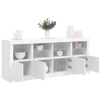Sideboard with LED Lights White 163x37x67 cm