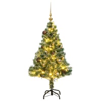 Artificial Christmas Tree with 150 LEDs&Ball Set&Flocked Snow 120 cm