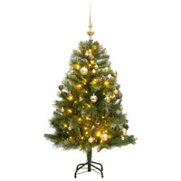 Artificial Hinged Christmas Tree with 150 LEDs & Ball Set 120 cm