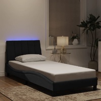 Bed Frame with LED without Mattress Black 90x190 cm Velvet