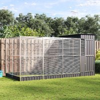 Aviary with Extension Silver 416x203x216 cm Steel