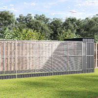 Aviary with Extension Silver 1244x203x216 cm Steel