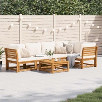 6 Piece Garden Lounge Set with Cushions Solid Wood Acacia