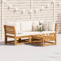 3 Piece Garden Lounge Set with Cushions Solid Wood Acacia