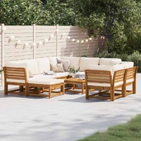 10 Piece Garden Lounge Set with Cushions Solid Wood Acacia