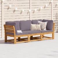 3 Piece Garden Lounge Set with Cushions Solid Wood Acacia