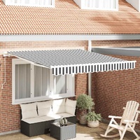 Manual Retractable Awning Anthracite&White 300x250 cm
