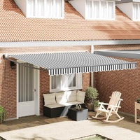 Retractable Awning Anthracite and White 4x3 m Fabric&Aluminium