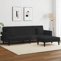 2 Piece Sofa Set with Pillows Black Velvet