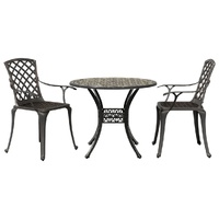 3 Piece Bistro Set Bronze Cast Aluminium