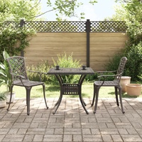 3 Piece Bistro Set Bronze Cast Aluminium