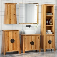 4 Piece Bathroom Furniture Set Solid Wood Pine