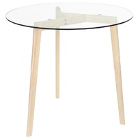 Dining Table Transparent 80 cm Tempered Glass