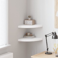 Floating Corner Shelves 2 pcs White 35x35x3.8 cm MDF