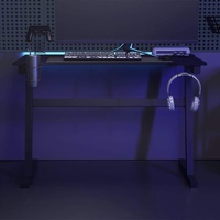Gaming Desk LED with Z Shape Black 110x60x75 cm