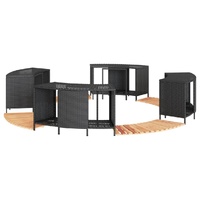 Hot Tub Surround Black Poly Rattan and Solid Wood Acacia