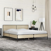 Bed Frame without Mattress Sonoma Oak 183x203 cm King