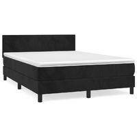 Box Spring Bed with Mattress Black 137x187 cm Double Size Velvet